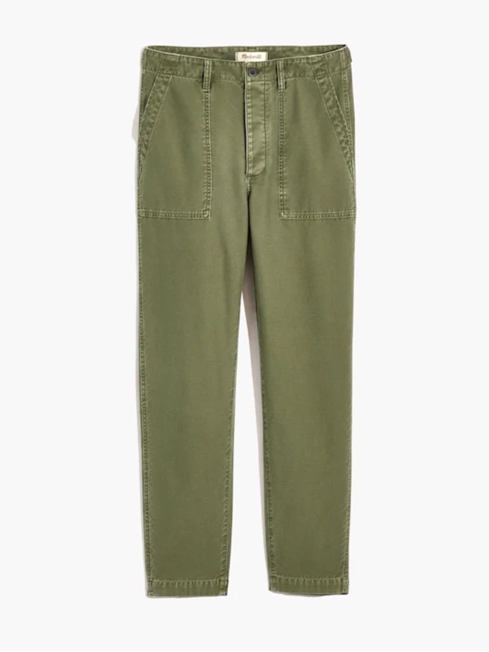 Madewell Griff Fatigue Cargo Pants Olive Green High Rise Utility 27 Tall